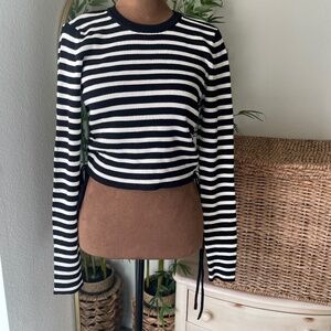 Berska striped long sleeve ribbed top
